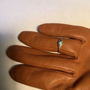 Sterling silver & turquoise heart ring size 7